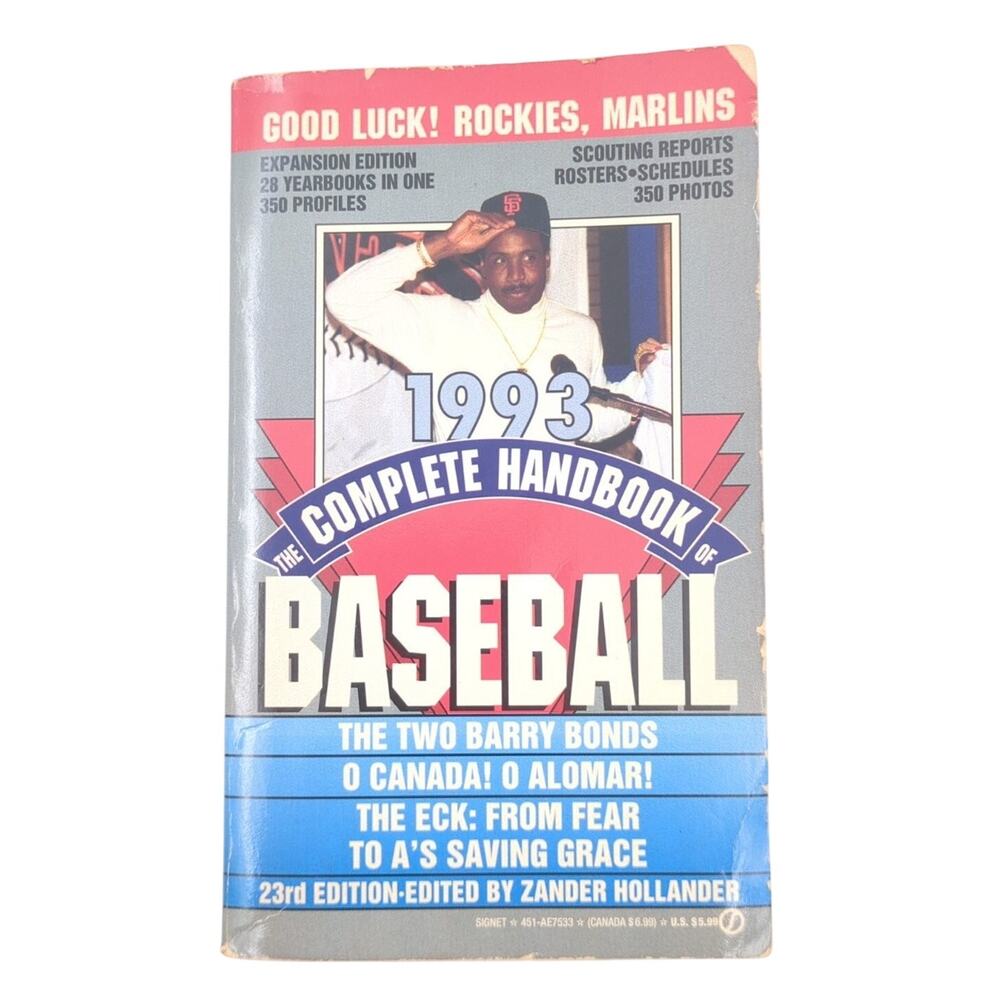 1993 Complete Handbook of Baseball Zander Hollander 23rd Edition Signet PB